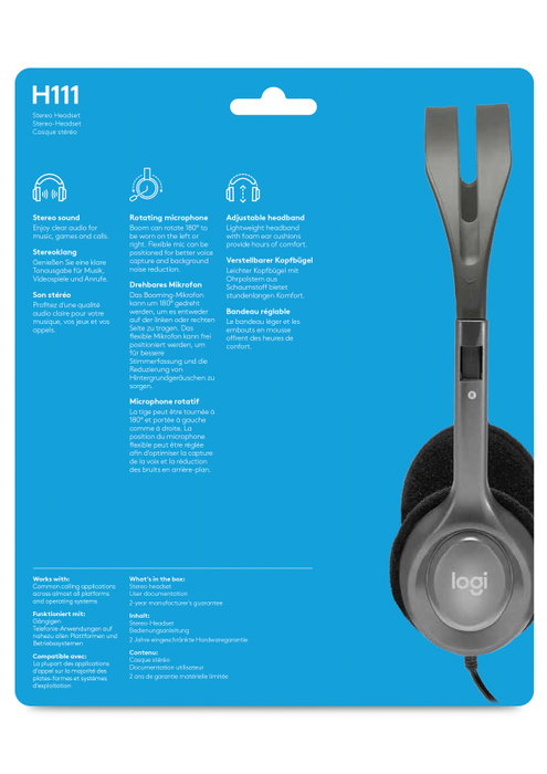 Logitech H111 Stereo Headset Negro Logitech H111 Stereo Headset Negro